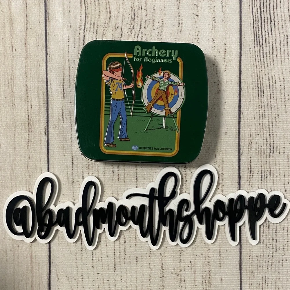 Warped Childhood ARCHERY FOR BEGINNERS Macabre Funny Halloween Collector Tin